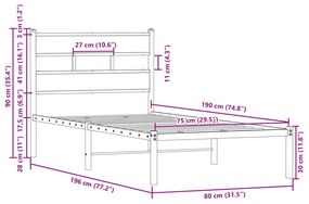 ΣΚΕΛΕΤΟΣ ΚΡΕΒΑΤΙΟΥ ΧΩΡΙΣ ΣΤΡΩΜΑ ΚΑΦΕ ΔΡΥΣ 75X190 ΕΚ. 4017141