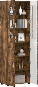 vidaXL Highboard με ράφι FLORIN Καπνιστό Δρύς 60 x 35 x 182 εκ.