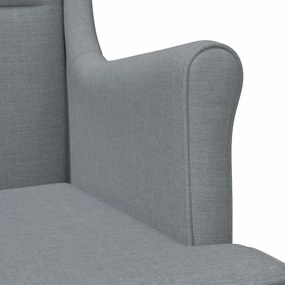 vidaXL Πολυθρόνα Ανοιχτό γκρι ύφασμα