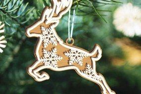 Intra απο ξύλο plywood 3mm-4mm πάχος Χριστουγεννιάτικη διακόσμηση ελαφιών Δίασταση 4x4 cm INTRAFABR-84509423
