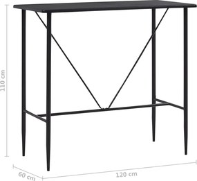 vidaXL Τραπέζι Μπαρ Μαύρο 120 x 60 x 110 εκ. από MDF