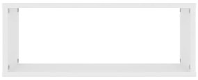 Ράφια Κύβοι Τοίχου 4 τεμ. Λευκά 60 x 15 x 23 εκ. από Επεξ. Ξύλο - Λευκό