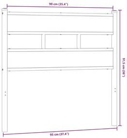 vidaXL Κεφαλάρι Sonoma Δρυς 90 εκ. Σιδερένιο/Επεξεργασμένο Ξύλο