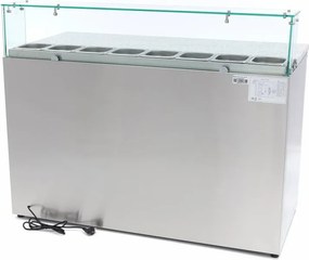 Pizza Prep Fridge - 137cm - 3 Doors - Fits 8 x 1/6 GN - incl Glass Cover