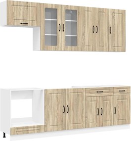 vidaXL Μονάδα κουζίνας KALMAR 8 pcs Sonoma Δρυς Επεξεργασμένο Ξύλο