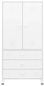 vidaXL Ντουλάπα Βιομηχανική Λευκή 90 x 50 x 180 εκ. Μεταλλική