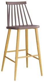 Σκαμπώ Bar Lavida Μεταλ.Φυσικό/PP Sand Beige Συσκ.2τμχ 43x49x76/107cm