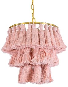 Φωτιστικό Οροφής Κρεμαστό Missoula 02086 Boho 1xE27 IP20 30x40cm Pink GloboStar