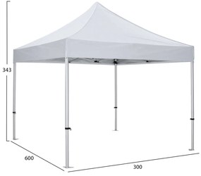 GAZEBO MATTHEW-AL HM6313 ΠΤΥΣΣΟΜ.-ΕΠΑΓΓΕΛΜΑΤΙΚΗ ΧΡΗΣΗ-ΣΚΕΛΕΤΟΣ ΑΛΟΥΜ.ΑΣΗΜΙ-ΛΕΥΚΟ ΥΦΑΣΜΑ 3x3x3,43Yμ