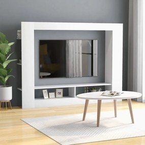 Έπιπλο Τηλεόρασης Λευκό 152 x 22 x 113 εκ. από Μοριοσανίδα - Λευκό