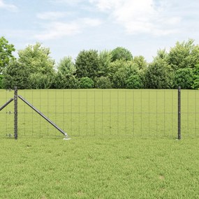 vidaXL Euro Fence με 13 Σπείρες 0.6x25 μ Γαλβανισμένος Χάλυβας Γκρι