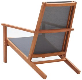 vidaXL Πολυθρόνα Κήπου Γκρι από Μασίφ Ξύλο Ευκαλύπτου / Textilene