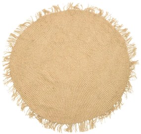 Χαλί Chata Inart γιούτα σε φυσική απόχρωση Φ120x1εκ