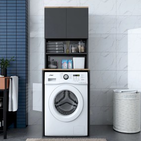 Ντουλάπι Πλυντηρίου Καρυδί / Ανθρακί FAVOI 65x60x183.6