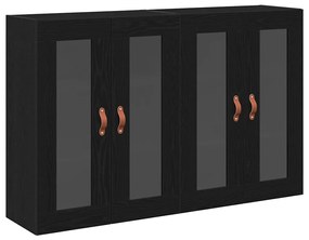vidaXL Επιτοίχιο ντουλάπι 2 pcs Μαύρη δρυς 69.5 x 34 x 90 εκ.