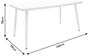 Τραπέζι κήπου Zeren pakoworld μέταλλο λευκό-γυαλί 160x90x78εκ