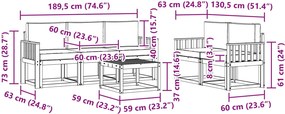 vidaXL Σειρά Καναπέ Εξωτερικού 6 pcs
