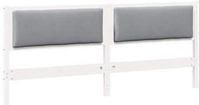 vidaXL Κεφαλάρι Άλλο Λευκό 200 cm Μασίφ ξύλο πεύκου