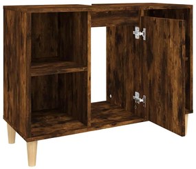 vidaXL Ντουλάπι Νιπτήρα Καπνιστή Δρυς 80x33x60 εκ. Επεξεργ. Ξύλο