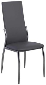 Καρέκλα FRESH K/D Χρώμιο/Pvc Γκρι 45x52x100cm (Σετ 4 ΤΕΜ)