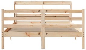 vidaXL Πλαίσιο Κρεβατιού με Κεφαλάρι 160x200 εκ. από Μασίφ Ξύλο Πεύκου