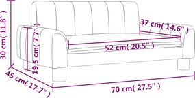 vidaXL Καναπές Παιδικός κρεμ 70x45x30 εκ. από Ύφασμα