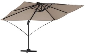 vidaXL Ομπρέλα ηλίου Taupe 351 x 250 x 260 εκ