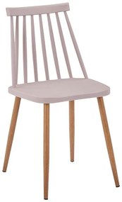 Καρέκλα Aurora I pp σε μόκα απόχρωση-πόδι μεταλλικό φυσικό 43x48x79εκ 43x48x79 εκ.