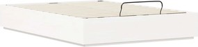 vidaXL Κρεβάτι Οθωμανικού Τύπου Λευκός 140 x 200 cm Στερεό πεύκο