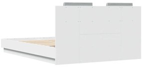 vidaXL Πλαίσιο Κρεβατιού με Κεφαλάρι Λευκό 140x200 εκ. Επεξ. Ξύλο