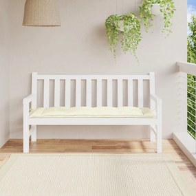 Μαξιλάρι Πάγκου Κήπου Κρεμ Λευκό 150x50x7 εκ. Ύφασμα Oxford