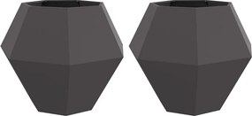 vidaXL Γλάστρα 2 τμχ. Μαύρο 100 x 100 x 80 εκ Ατσάλι