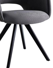 Καρέκλα - Πολυθρόνα Soreyia περιστρεφόμενη ανθρακί ύφασμα-πόδι μαύρο μέταλλο 63x59x83εκ 63x59x83 εκ.