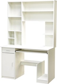 ΓΡΑΦΕΙΟ ΜΕ ΒΙΒΛΙΟΘΗΚΗ-ΡΑΦΙΕΡΑ STATUS ΛΕΥΚΟ HM2032.03 120x55,5x182,5 εκ.