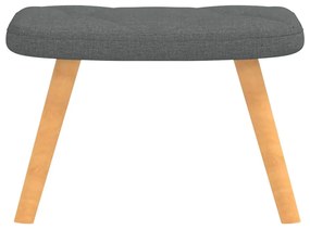 vidaXL Πολυθρόνα Relax Σκούρο Γκρι Υφασμάτινη με Σκαμπό