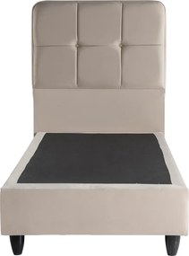 Κρεβάτι μονό Punto pakoworld κρεμ βελούδο 90x200εκ