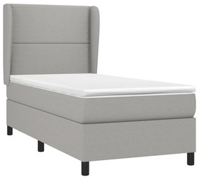 ΚΡΕΒΑΤΙ BOXSPRING ΜΕ ΣΤΡΩΜΑ ΑΝΟΙΧΤΟ ΓΚΡΙ 100X200 ΕΚ. ΥΦΑΣΜΑΤΙΝΟ 3127861