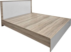 Κρεβάτι Athos pakoworld σε sonoma-λευκό απόχρωση 160x200εκ