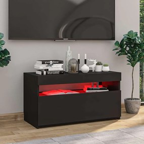 vidaXL Έπιπλο Τηλεόρασης με LED Μαύρο 75 x 35 x 40 εκ.