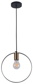 KQ 9016-1P HOOP PENDANT BLACK &amp; BRUSHED BRASS Γ4