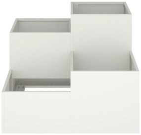 vidaXL Κήπος Γλάστρα 100x100x60 εκ. Λευκό Ατσάλι