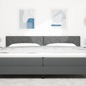 vidaXL LED Κεφαλάρι Σχεδίαση Διαμαντιών Σκούρο Γκρι 200 εκ Ύφασμα