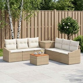 vidaXL Σετ Καναπέ 8 τμχ. Μπεζ και Κρέμ 55 x 55 x 37 εκ