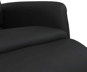 vidaXL Πολυθρόνα Ανακλινόμενη με Υποπόδιο Μαύρη από Συνθετικό Δέρμα