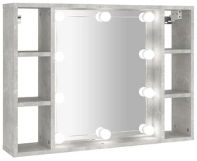 Έπιπλο Καθρέπτη με LED Γκρι Σκυροδέματος 76 x 15 x 55 εκ. - Γκρι