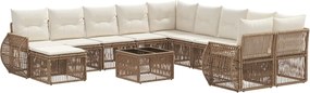 vidaXL Σετ Καναπέ Κήπου 12 pcs Μπεζ συνθετικό ρατάν