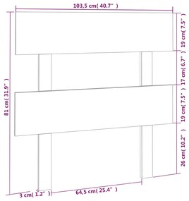 vidaXL Κεφαλάρι Κρεβατιού 103,5x3x81 εκ. από Μασίφ Ξύλο Πεύκου