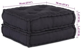 Modular Pouffe Anthracite 70x70x36 ύφασμα - Ανθρακί