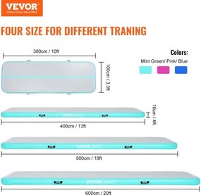 VEVOR 13FT Air Track Inflatable Training Tumbling Gymnastics Gym Mat with Pump