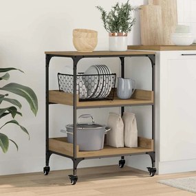 vidaXL Καρότσι Κουζίνας Artisan Oak 60 x 41 x 80.5 εκ.